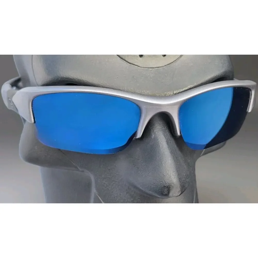 Oakley Vintage FLAK Jacket 2.0 XLJ Sunglasses UV Drk Gry/Blue Polarized Ice Lens
